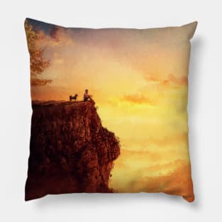 dog and man wanderers Pillow