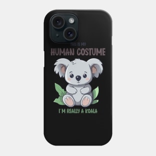 Cute Koala Halloween T-Shirt | This is My Human Costume Tee | Funny Wildlife Lovers Season Outfit | Adorable Gift Idea Phone Case