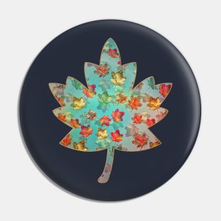 Falling Autumn Leaf Pattern Pin