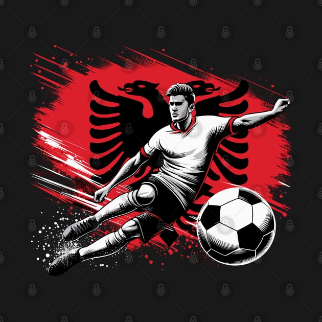 Dynamic Albania Soccer Star in Action - Vector Design by SergioArt