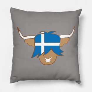 Shetland flag scottish highland cow Pillow