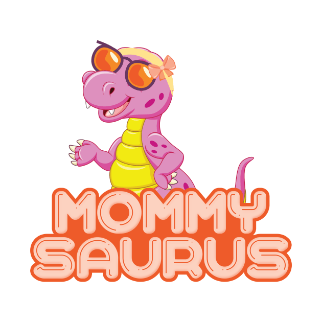 'MommySaurus With Ribbon And Shades' Dinosaurs T Rex Gift by ourwackyhome