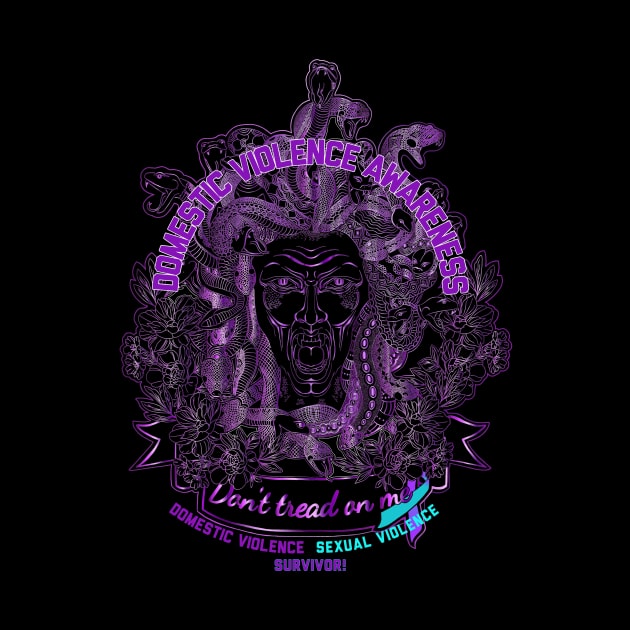 Medusa “Don’t tread on me” Domestic Violence Awareness by FitzGingerArt