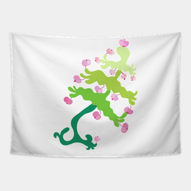 TIPSY APPLE TREE Tapestry by aroba