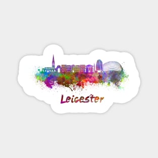 Leicester skyline in watercolor Magnet