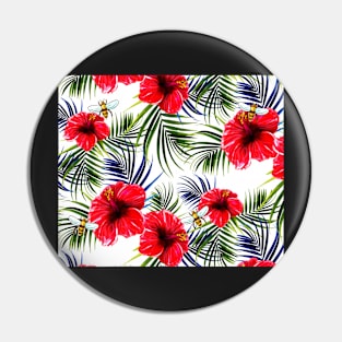 Hawaiian Bees and Hibiscus Pin