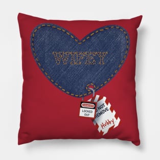 Romantic Wifey Hubby Electrician Lockout Tagout Heart Pillow