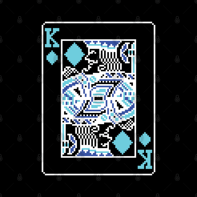 King of Diamonds Pixel Art Bright Negative Mode by inotyler