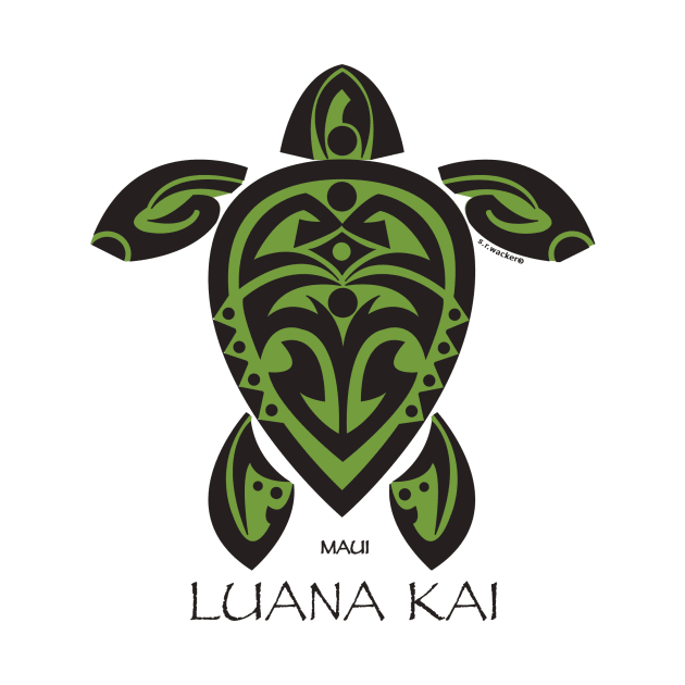 Black & Green Tribal Turtle Tattoo / Luana Kai by srwdesign