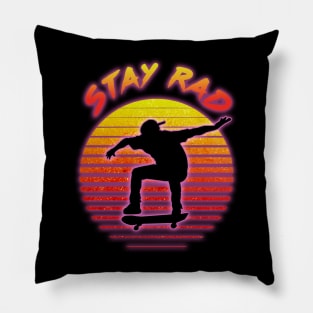 Stay Rad Skateboarder Pillow