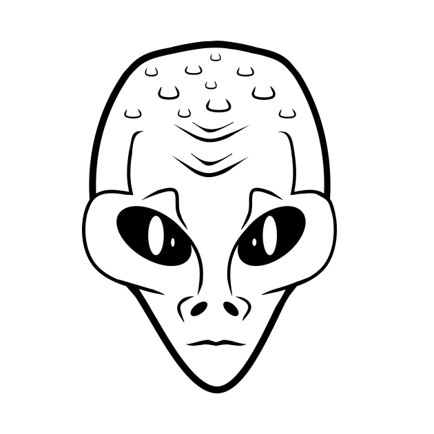 WHITE Alien Head by SartorisArt1