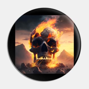 Skull on Fire Pin