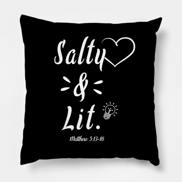 Salty & Lit Christian t-shirts hoodies sticker and gifts Pillow by pizzu