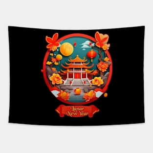 Lunar Chinese New year illustration Tapestry