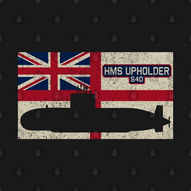 HMS Upholder S40 Diesel-electric Hunter-killer Submarine Vintage British Royal Navy Flag Gift by Battlefields