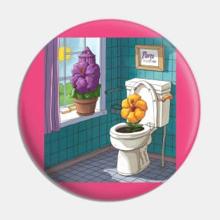 AI generated Flower in the toilet Pin