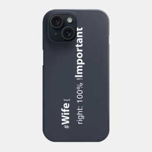 wife right: 100% ! important Phone Case