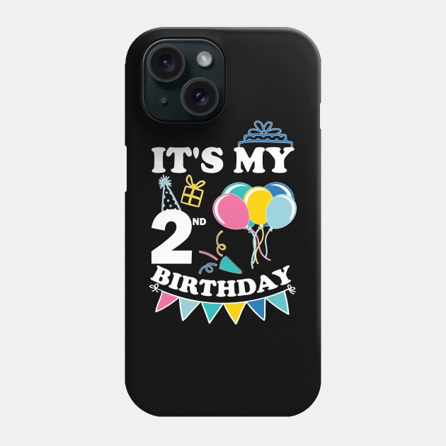 Kids It's My 2nd Birthday Celebrating two Years Phone Case by greatnessprint