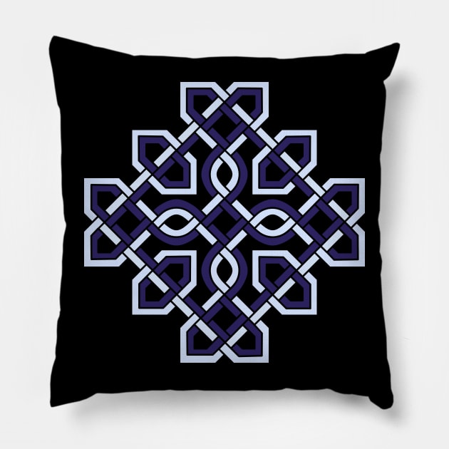 Celtic Cross Weaved Blue Pillow by Wareham Spirals