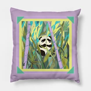Panda hiding behind the Bamboo Pillow
