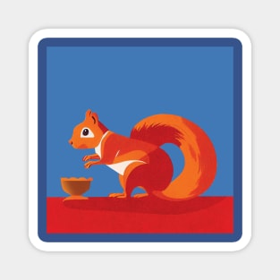 Red Squirrel Art Magnet