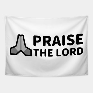 Praise The Lord - With Praying Hand - Black - Christian Series 10B Tapestry