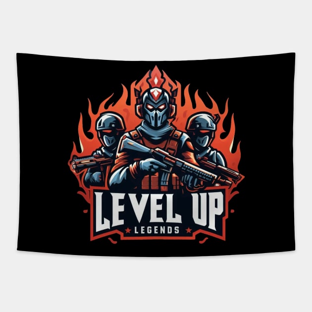 Our logo no background Tapestry by leveluplegends