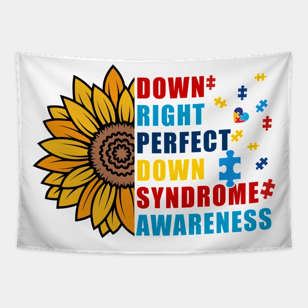 Down Right Perfect World Down Syndrome Awareness Day Socks Tapestry by DesignergiftsCie