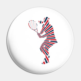 US Open Tennis USA Flag Silhouette Pin