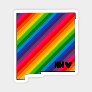 USA States: New Mexico (rainbow) Magnet