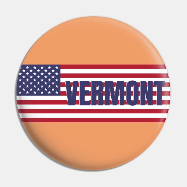 Vermont State in American Flag Pin by aybe7elf