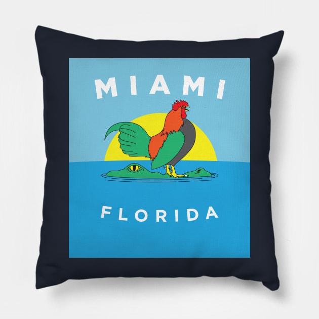 Miami Bandera Pillow by Fine-co