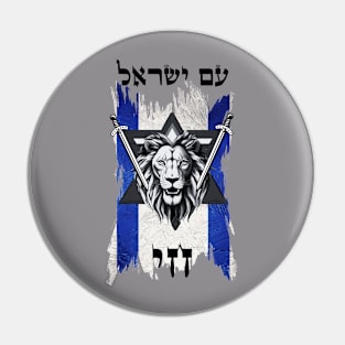 Israeli flag with a lion Pin