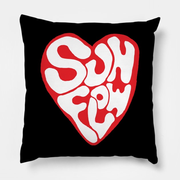 sunflow typography heart Pillow by sunflow