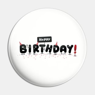 Cute Funny Google Eye Happy Birthday Letter Characters Pin