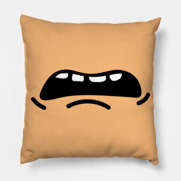 Beavis mouth mask Pillow by opippi