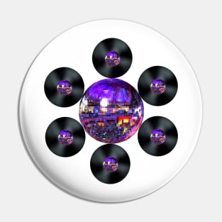 Disco Record Flower Pin