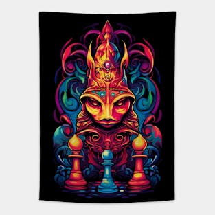 Psychedelic Chess Art Tapestry