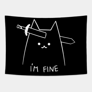 I'M Fine - Funny Cat Design Tapestry