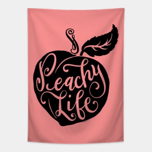 Peachy Life Peach Artwork Graphic Illustration Tapestry