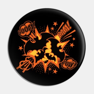 Halloween Comics Bats Pin