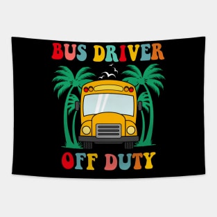 Bus Driver Off Duty Last Day of School summer to the beach Tapestry