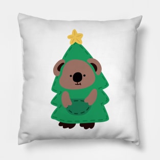 Cute Koala Dressed As a Christmas Tree Pillow