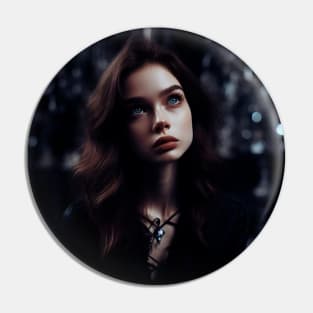 Sad Victorian girl looking into infinity Pin