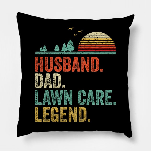 Lawn Mower Husband Dad Lawn Care Legend Gardening Father Pillow by apesarreunited122