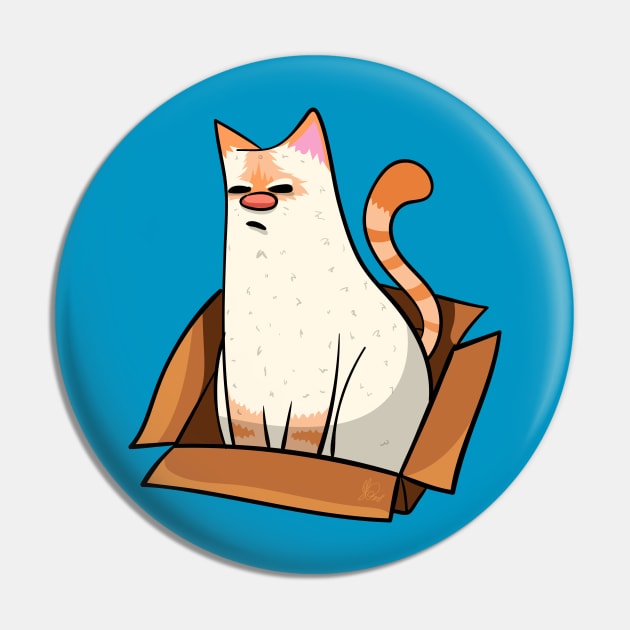 Red Point Siamese Cat in a Box Design Pin by KPrimeArt