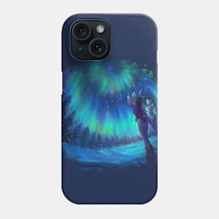 Aurora Night in winter Phone Case