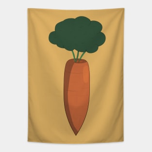 Carrot Illustration Leaves and Stems Tapestry