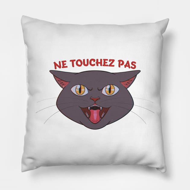 Don't Touch My Cat Pillow by Meowlentine