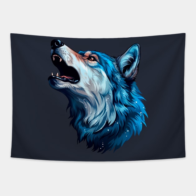 Sky wolf print Tapestry by ananastya